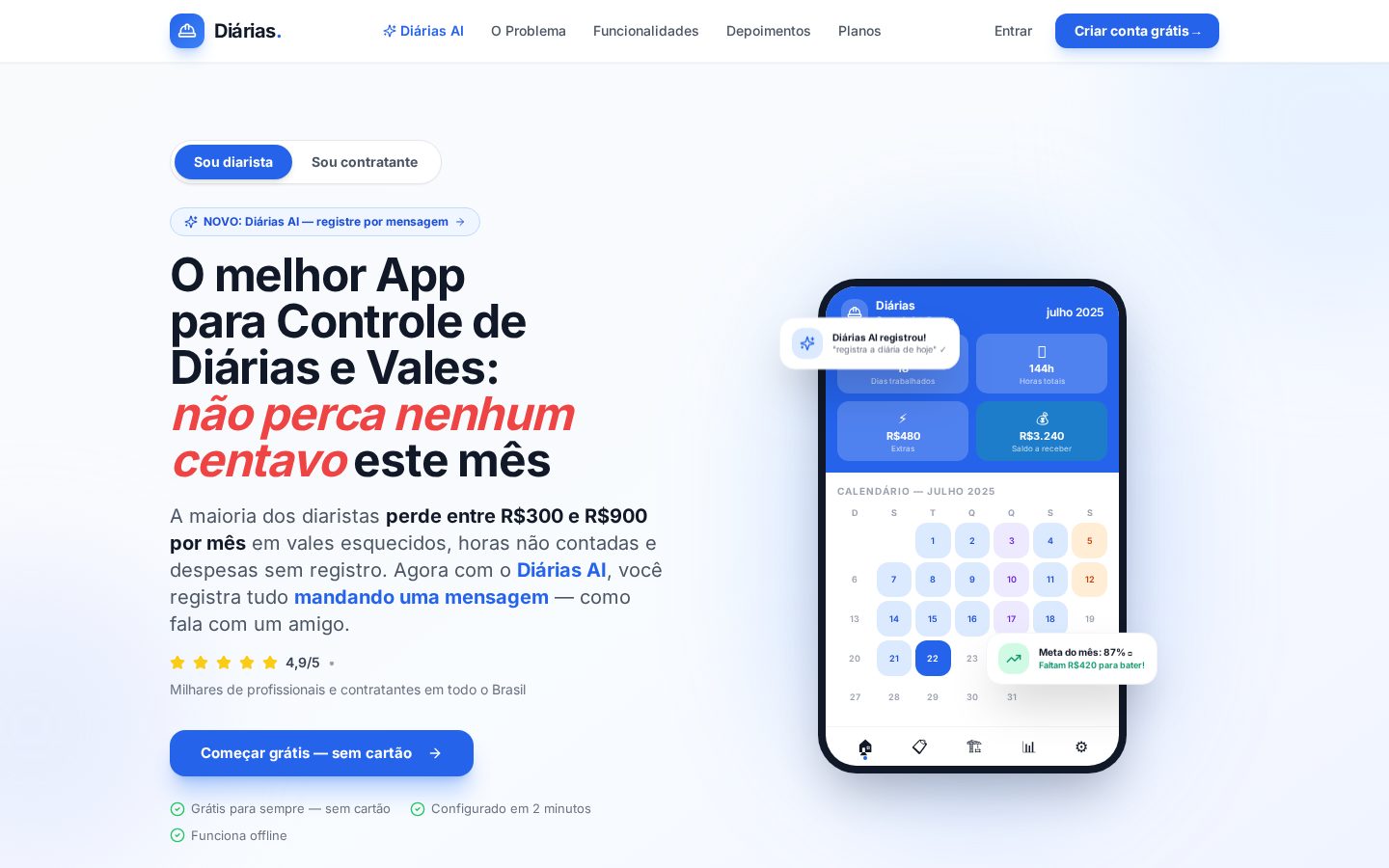 Preview de Diárias.app